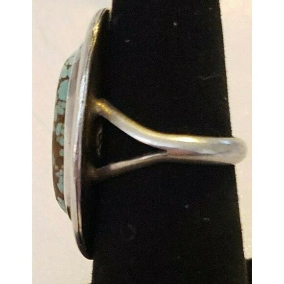 Navajo Signed No.8 mine Turquoise sterling silver ring s5.5   (NAR 1127) - Picture 2 of 8